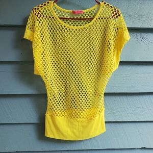 Yellow Mesh top